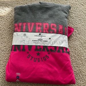 Universal Studios Gray and Pink Hoodie and Tee Combo